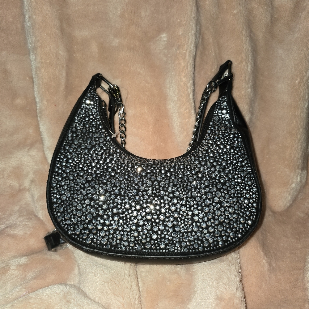 Black Jeweled Hobo bag NWT